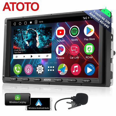 ATOTO A6PL 7'' 2DIN Android Car Stereo 4G+64G 4G-SIM ChatGPT AI Dash & Rear Cam