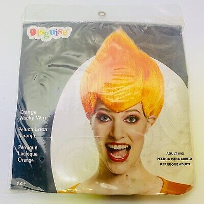 Wacky Wig Orange Adult Troll Gnome Clown Doll Costume Team Dr. Seuss Disguise