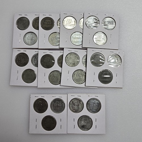 1943 P D S **STEEL Wheat Head Lincoln Cent 3 Coin Set,**  Penny Lot 