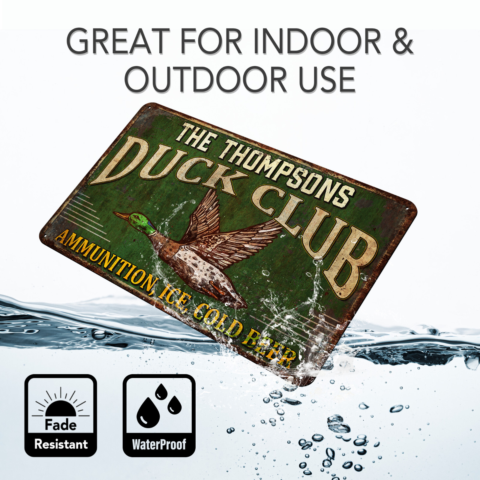 Custom Hunting Sign Duck Hunting Club Gift For Dad Man Cave Decor 108122002214