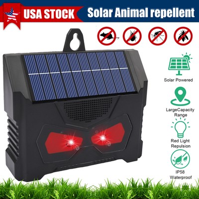 Ultrasonic Sound Pest Repellent Control Solar Wild Animal Repeller Rat Deterrent