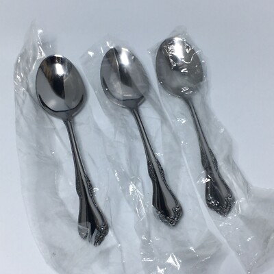 Soup Spoon 3pc Oneida Wm A Rogers Mansfield Amadeus Woodcrest Stainless Flatware