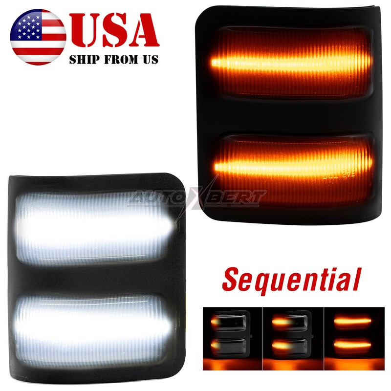 For Ford F250 F350 F450 Super Duty Switchback LED Side Mirror Marker Light 08~16