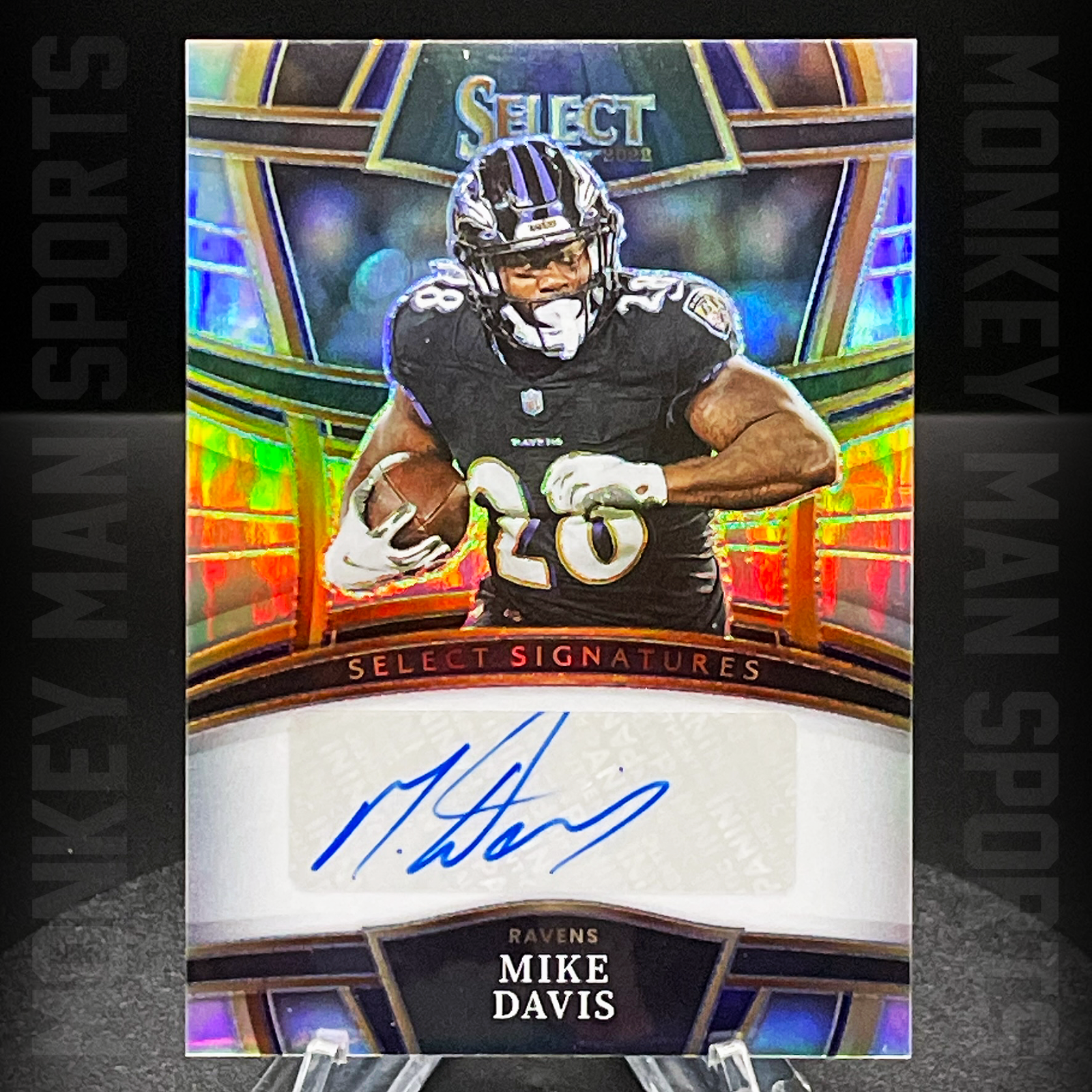 2022 Select Football - Mike Davis AUTO - #SSP-MID SILVER PRIZM RAVENS MINT