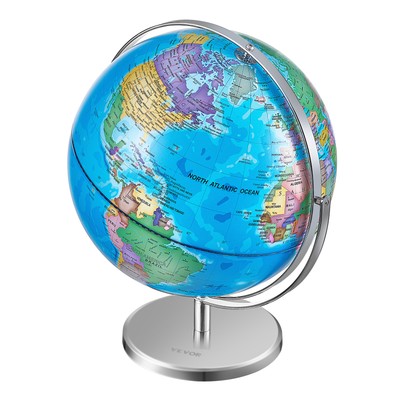 VEVOR Illuminated World Globe with Stand 13in/330.2mm Educational 720° Spinning