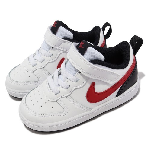 

Кроссовки для малышей Nike Court Borough Low 2 TDV белые, красные, черные BQ5453-110, Белый, Court Borough Low 2 Tdv