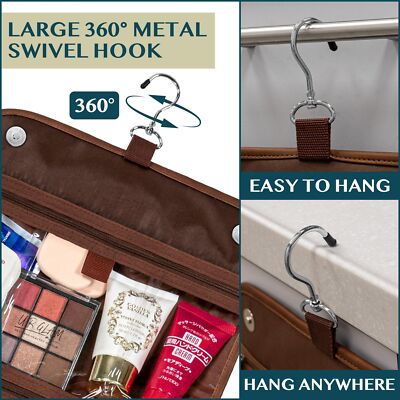 Hanging Leather Toiletry Bag Men's Shaving Dopp Kit for Travel Bathroom Shower