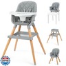 Ezebaby 6 in 1 High Chairs for Babies and Toddlers, Baby High Chair Convertible to Booster Seat and Toddler Chair, Wooden High Chair with Storage and Dishwasher Safe Tray