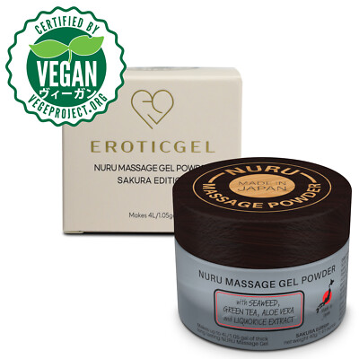 Nuru Massage Gel Powder with Aloe Vera, Seaweed, Green Tea and Liquorice Extract