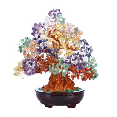 GEHECRST Natural 7 Chakra Gemstones Money Tree Reiki Healing Crystal Stones B...
