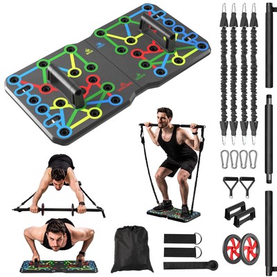 Push-Up Board, Portable Multifunctional Push-Up Board, Foldable 10-In-1 Push-...