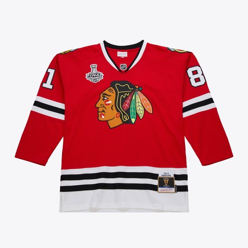 Мужская ТЕМНАЯ МАЙКА Mitchell & Ness NHL БЛЭКХОКС 2014 МАРИАН ХОССА