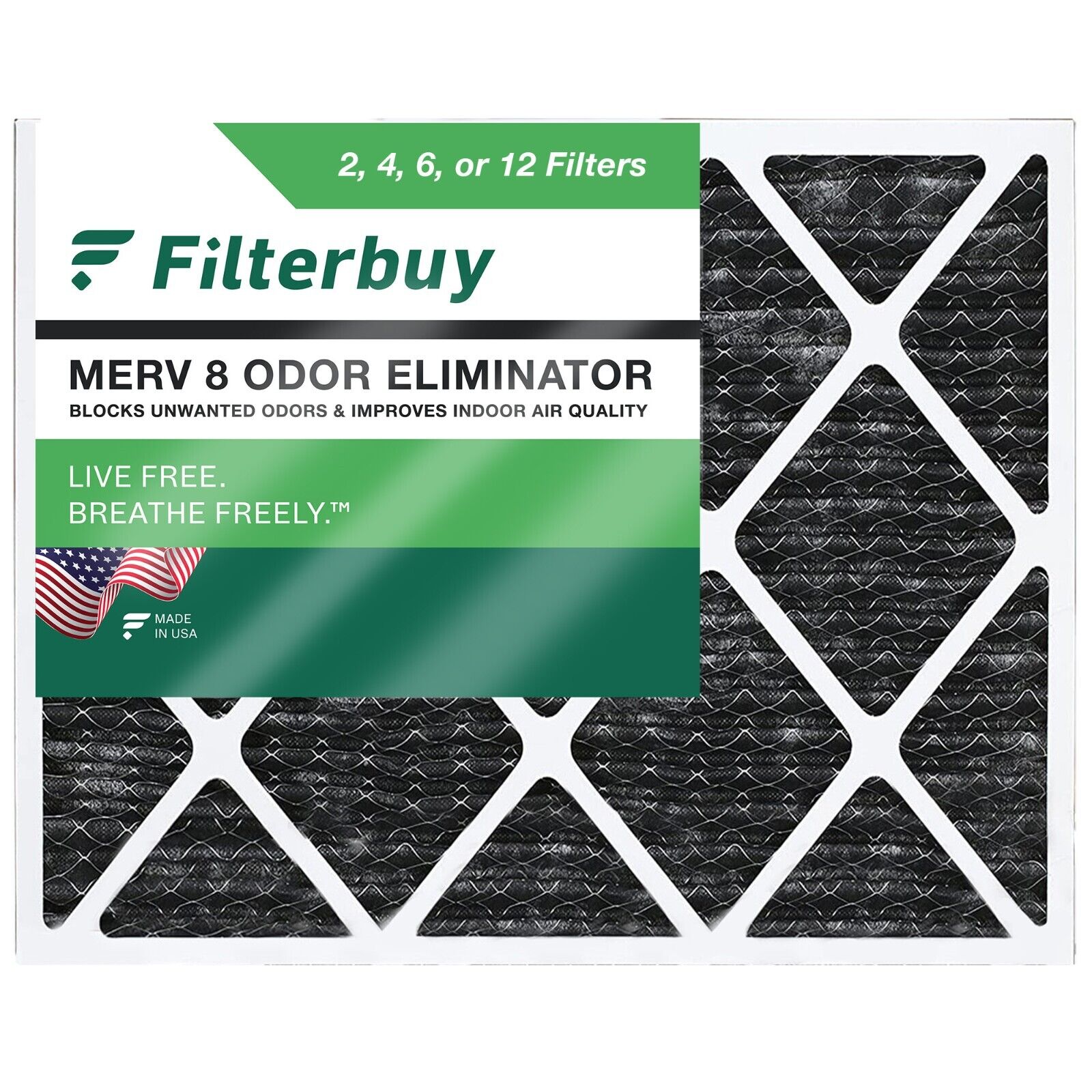 Filterbuy Allergen Odor Eliminator 24x30x1 MERV 8 Pleated AC