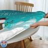 Fiokroo Winter Xmas Snowman Tablecloth with Elastic Edge, Round Table Cloth Christmas Washable Reusable Table Cover for Kitchen Dining Party Picnic, Medium