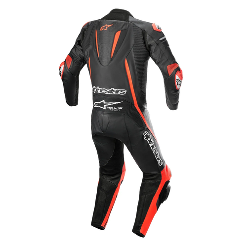 Alpinestars Fusion 1-Piece Leather Suit Black/Red Fluo