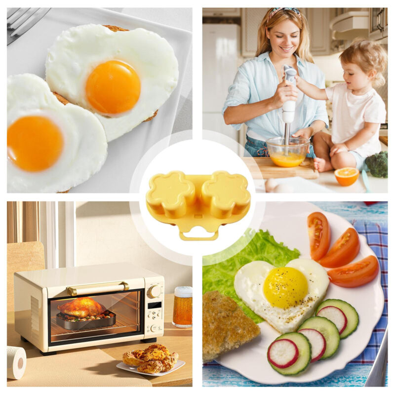 Egg Microwave Cooker Egg Poacher Microwave Egg Fryer with 2 Cavity Non-stick