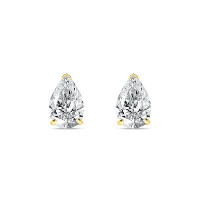 Pre-owned Shine Brite With A Diamond 2.50 Ct Pear Teardrop Cut Earrings Studs Solid 14k Yellow Gold Screw Back Basket In White/colorless