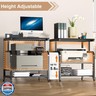 niffgaff Mobile Printer Stand with Large Desktop - 3 Tier Shelf, 24.4 Inch Height, Wooden Organizer for HomeandOffice, Black