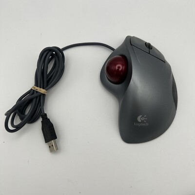 Logitech Trackman T-BB18 Marble Wheel USB Trackball Mouse Scroll Tested Working!