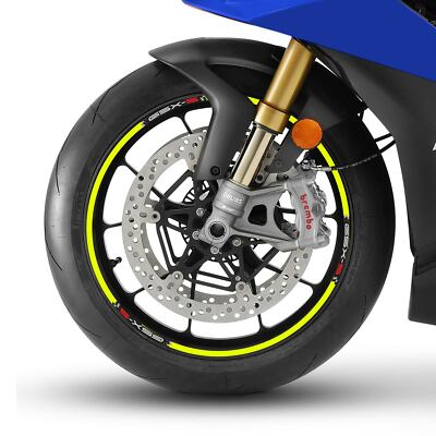 Labelbike Felgen-Aufkleber Set Für Suzuki GSX-R – Fluoreszierend Gelb, Harzbeschichtet