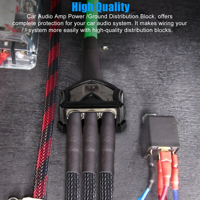 1 x 0 Gauge input 3 x 0 Gauge Output Audio Power Ground Amp Distribution Block