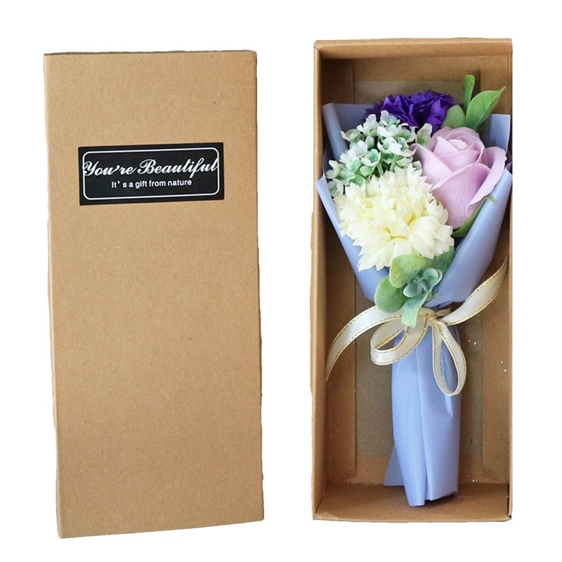 1x Valentine's Day Wedding Decor Scented Soap Flower Bouquet With Gift Box New