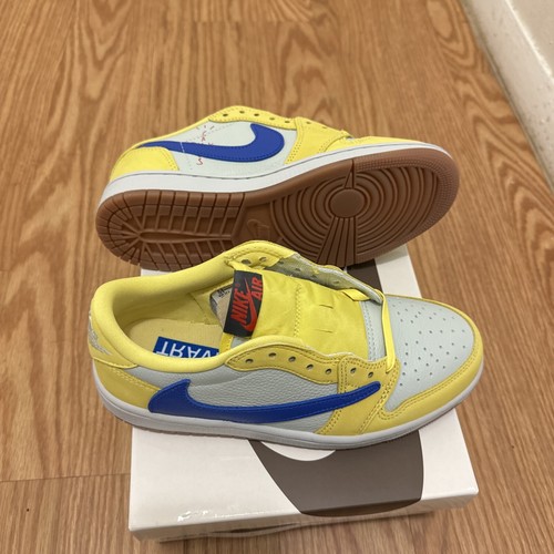 Pre-owned Jordan Size 6.5 - Travis Scott X Air  1 Retro Og Sp Low Canary W In Yellow