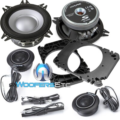 ALPINE S2-S40C 4'' 4x6'' 140W COMPONENT SPEAKERS IN-LINE CROSSOVERS SILK TWEETERS