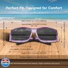Each Cool Polarized Sunglasses Fit Over Glasses for Men Women – UV400 TAC Lenses, Anti-Glare, HD Clarity for Outdoor Activities and Sports and Driving (Transparent Purple Frame Grey Lens)