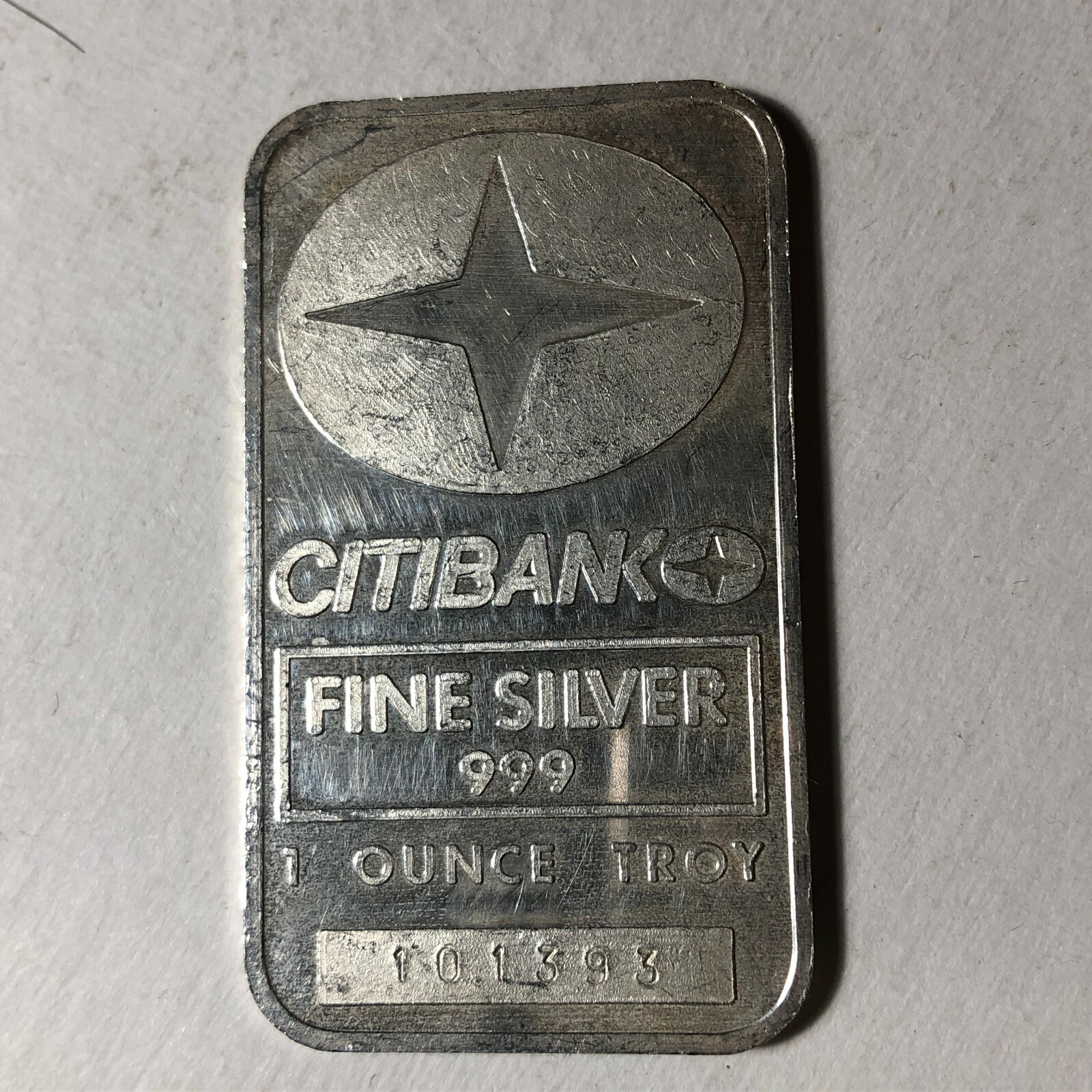 Citibank 1 Ounce .999 Silver Art Bar #101393 | eBay