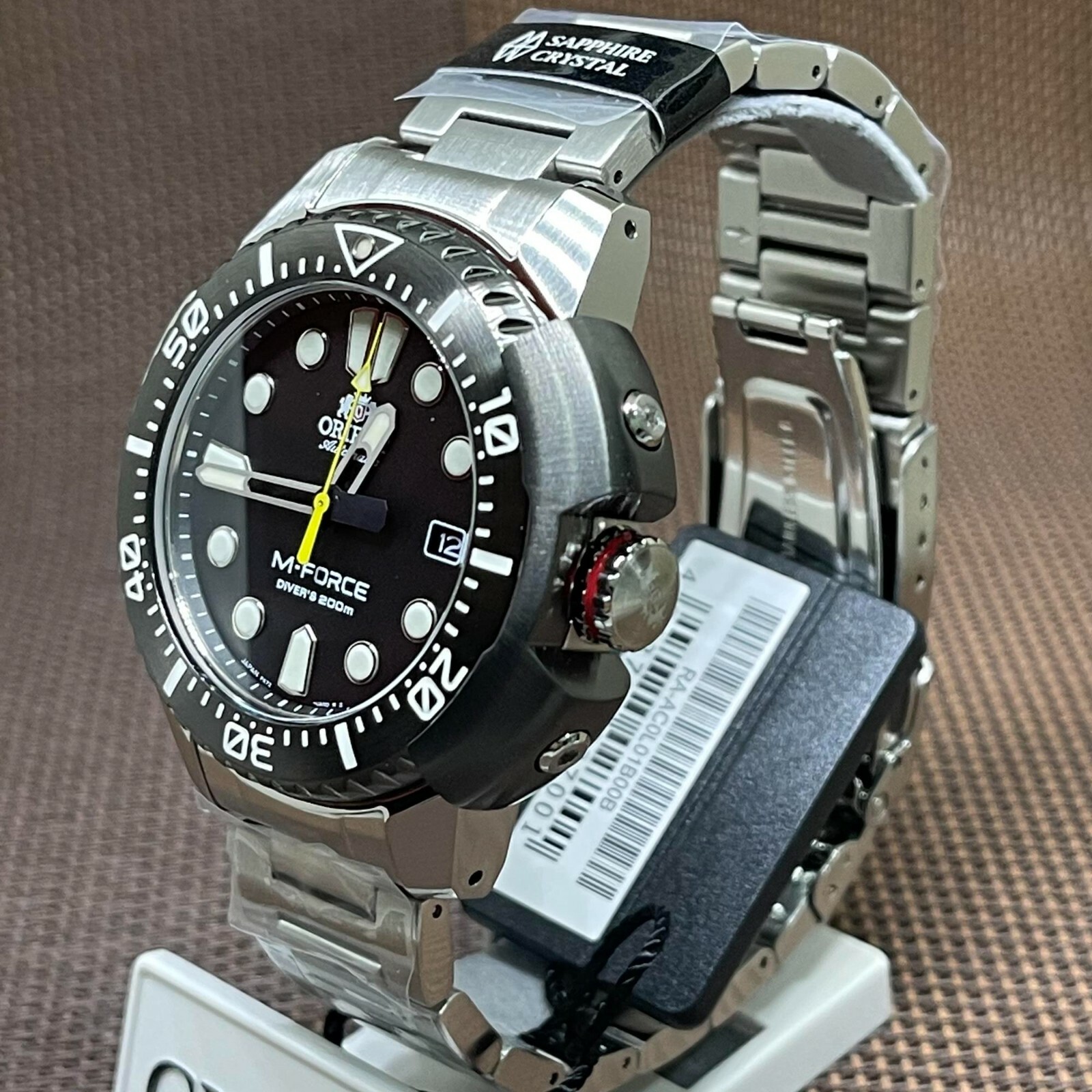 Pre-owned Orient M-force Ra-ac0l01b00b Automatic Black Diver's Rotating Bezel Watch Ac0l