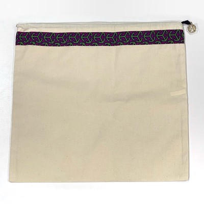 NEW Tory Burch Canvas Drawstring Dust Bag Storage Travel Gold Logo Charm Pull