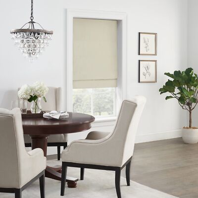 ECLIPSE Faux Silk Roman Shade for Windows, Cordless 100% Blackout Shades 23 in