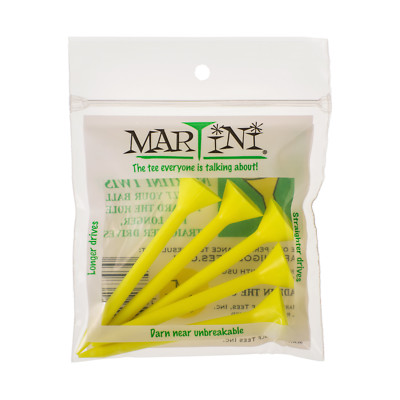 Martini 3-1/4'' Durable Plastic Golf Tees   5 Pack - CHOOSE YOUR COLOR!