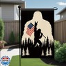 Starlit Patio Patriotic Sasquatch Garden Flag 12x18 Inch Double Sided American Flag Rock Hand Forest Outdoor Banner Funny Yard Decor for Independence Day July Fourth Porch Lawn Decoration