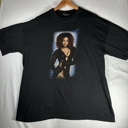 Janet Jackson Shirt Mens XL Black Vintage 1998 Velvet Rope