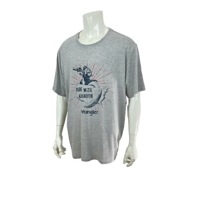 Wrangler Ride With Abandon Motorcycle Gray Heather T Shirt Mens 2XL XXL