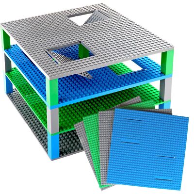 Classic Trap & Gap Stackable Baseplates, 15 Stackers, 10x10 Inches