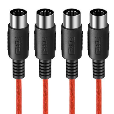 2-Pack 6.5 Feet MIDI Cable Male to Male 5-Pin DIN with MIDI Keyboard/Synthesi...