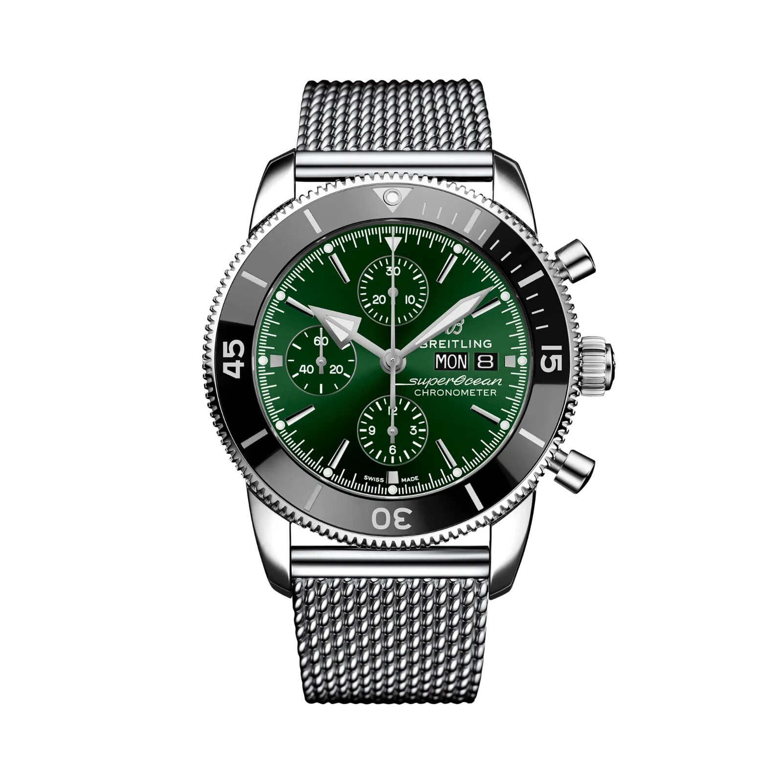Pre-owned Breitling Superocean Heritage Chronograph 44 Green Dial A13313121l1a1