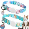 Unique style paws 2 Pack Kitten Collar Breakaway with Bell and Pendant, Adjustable Safety Cat Cotton Collars for Girl Boy Cats and Small Pets