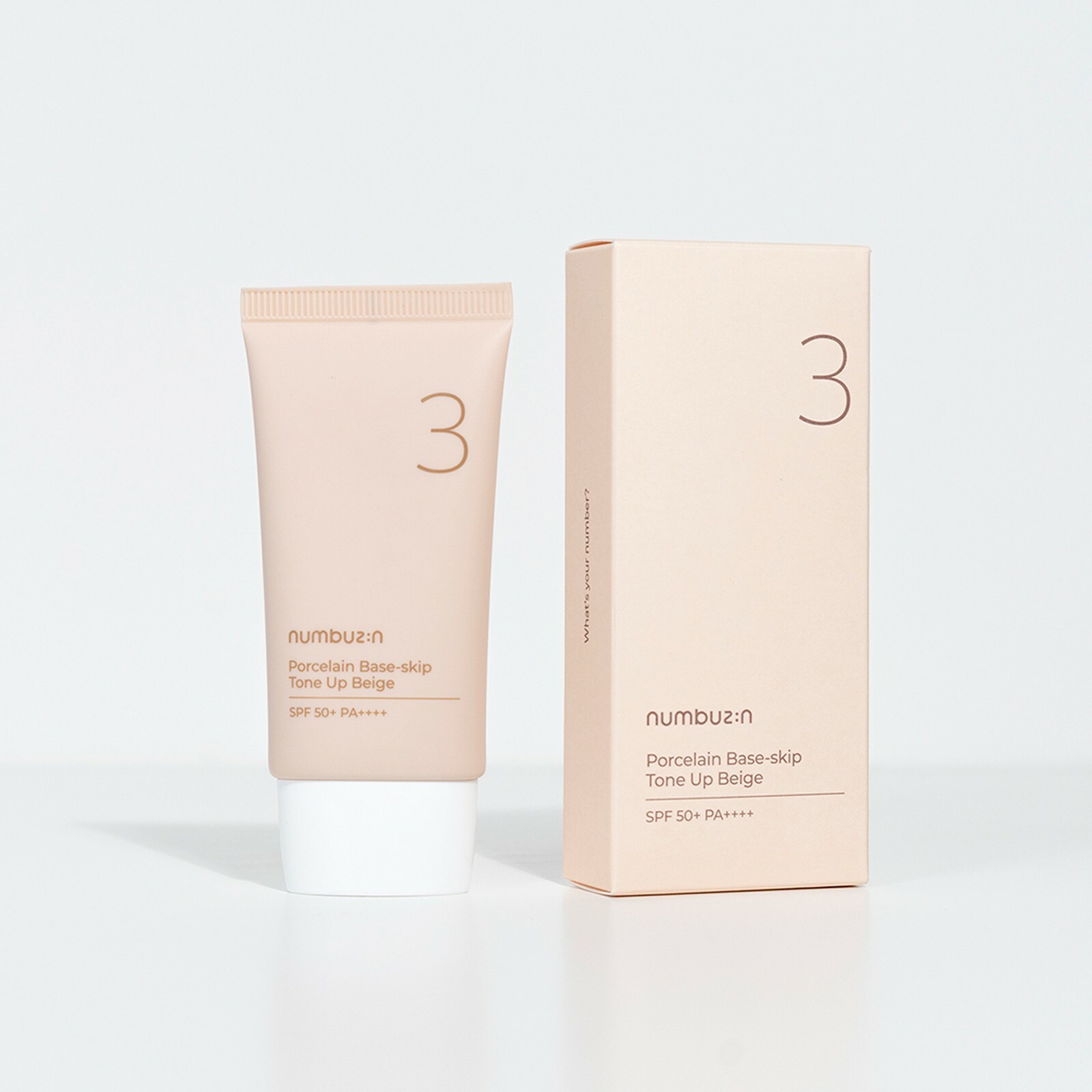 NUMBUZIN No.3 Porcelain Base-Skip Tone Up Beige SPF50+/PA++++ 1.69 oz / 50ml NUMBUZIN No.3 Porcelain Base-Skip Tone Up Beige SPF50+/PA++++ 1.69 oz / 50ml
