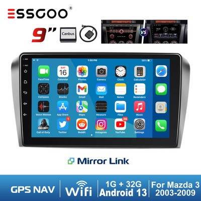 For Mazda 3 03-09 9'' Android 13 32G Car Stereo Head Unit Radio GPS NAV HD Screen