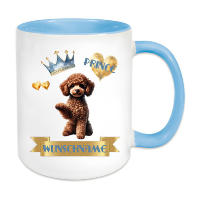 Hundetasse,Rasse, Pudel mit Wunschname, Prince, Geschenkidee, Poodle, A6201