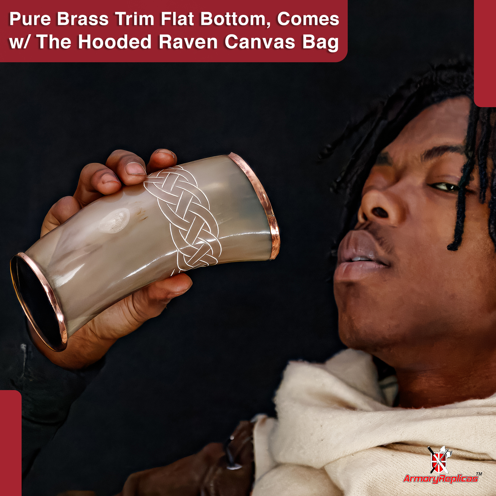 Norse Viking The Hooded Raven Tankard  Ceremonial Drinking Horn Cup / Mug