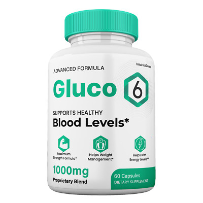 Gluco 6 Blood Support Capsules, Gluco6 Pills All Natural Formula (1 Pack)