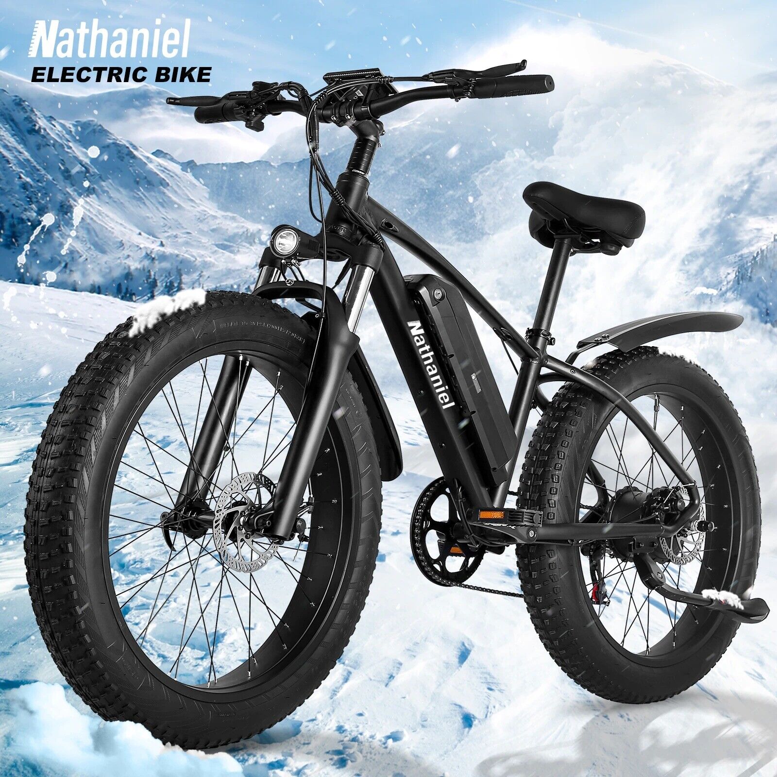Electric Bicycle for Sale: 26'' Electric Mountain Bike 1000W 48V 4.0 Fat Tire Ebike 21 Speed Bicycle in nittabuwa