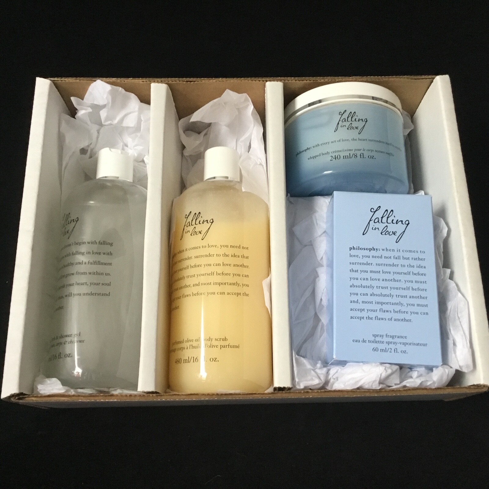 Philosophy Falling In Love Large 4 piece Set NEW SEALED