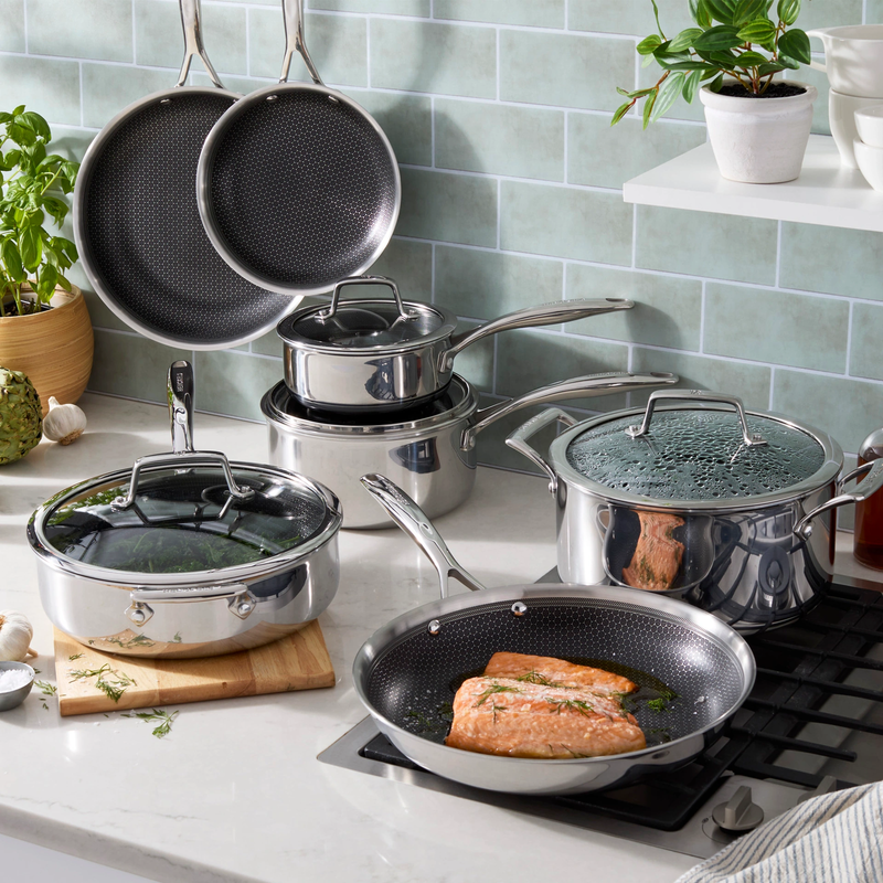 Henckels  Paradigm 11–piece Nonstick Stainless Cookware Set, Induction Ready NEW