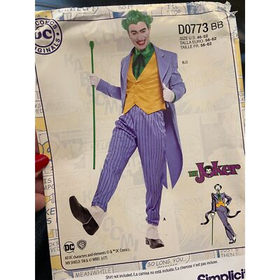 JOKER Costume SEWING PATTERN Sizes 46-52 UNCUT Simplicity 0773/8195